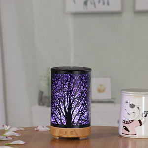 Iron Aroma Diffuser | 100ml | Black Forest Design | 7-Colour LED | Cool Mist Humidifier