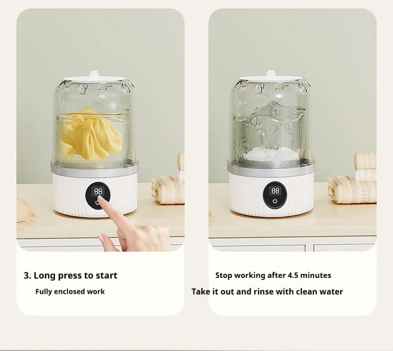 Mini Washing Machine | Blue | Rechargeable USB-C | For Travel, Delicates, Socks