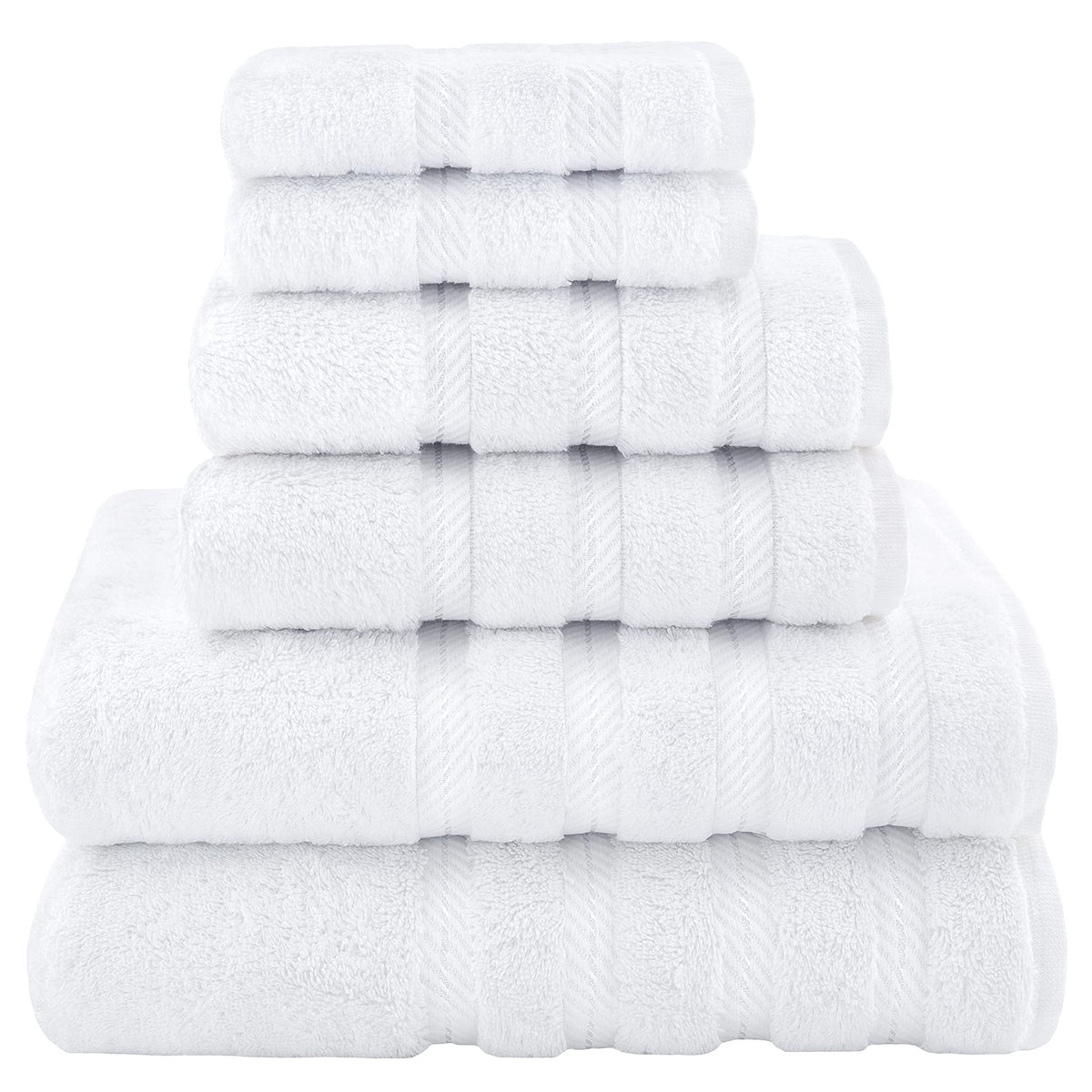 Combed Cotton Towel Bale Set | 6-Piece | Ultra Soft & Absorbent | White