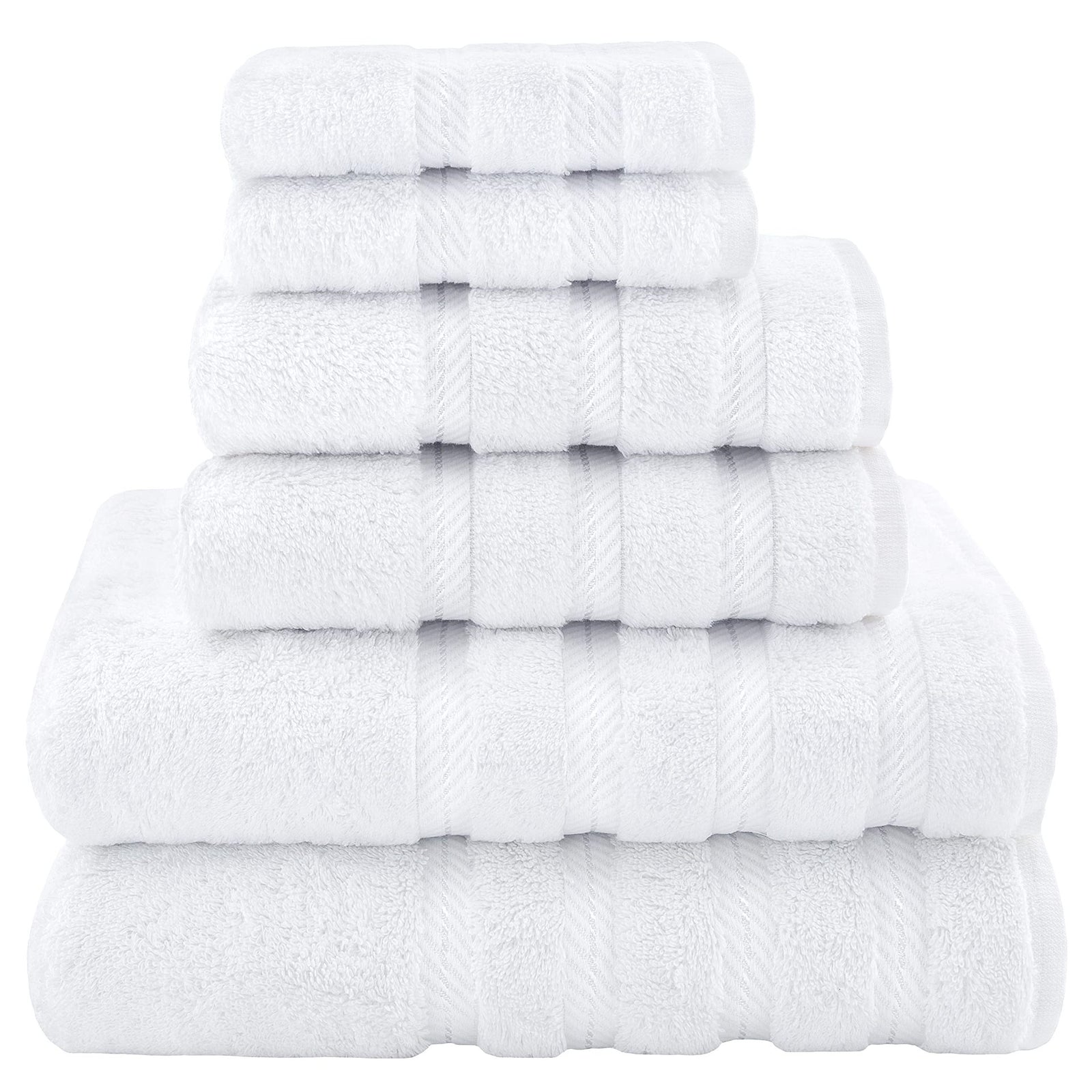 Combed Cotton Towel Bale Set | 6-Piece | Ultra Soft & Absorbent | White