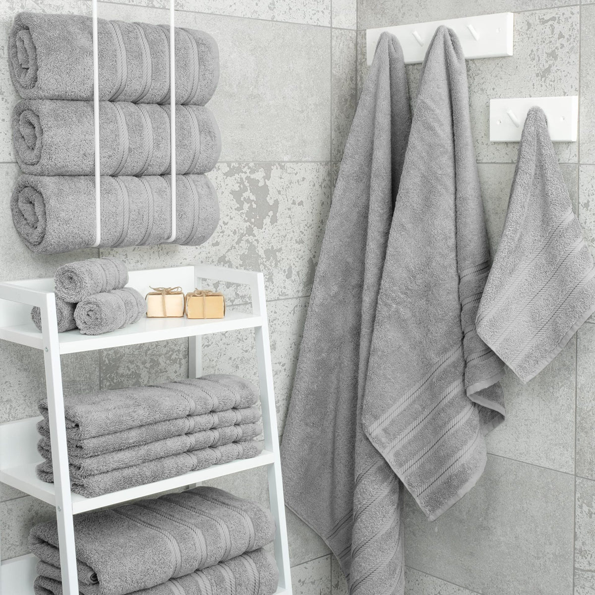 Combed Cotton Towel Bale Set | 6-Piece | Ultra Soft & Absorbent | White