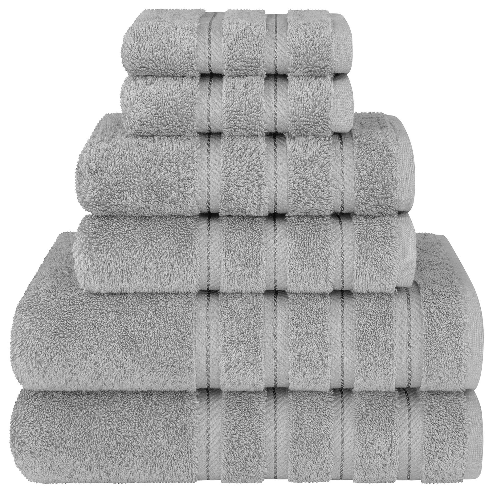 Combed Cotton Towel Bale Set | 6-Piece | Ultra Soft & Absorbent | Grey