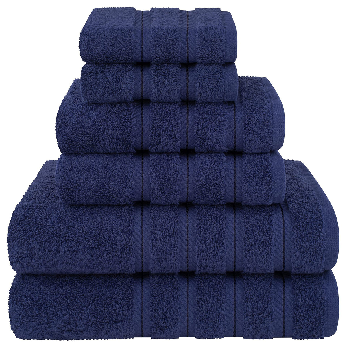 Combed Cotton Towel Bale Set | 6-Piece | Ultra Soft & Absorbent | Dark Blue