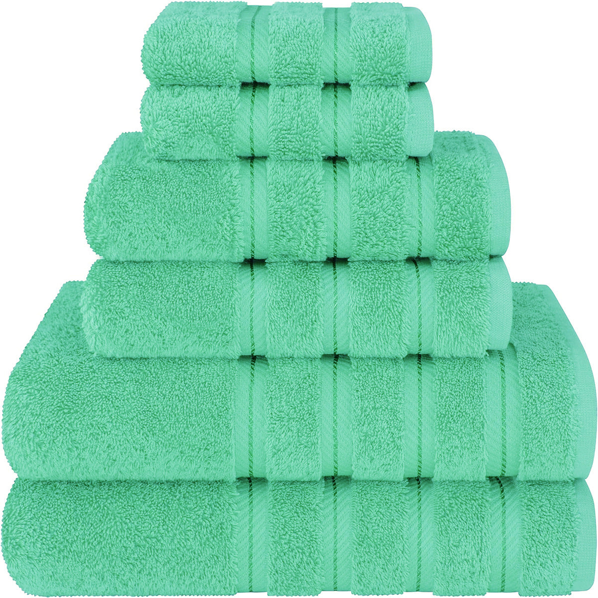 Combed Cotton Towel Bale Set | 6-Piece | Ultra Soft & Absorbent | Green