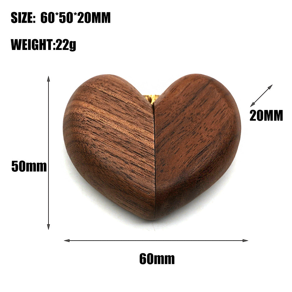 Ring Box | Heart Shaped | Elegant Walnut Wood | Magnetic Closure | Proposal/Wedding