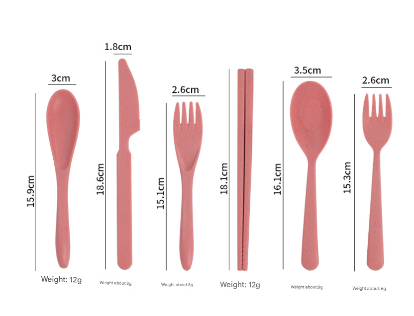Wheat Straw Dinnerware Set | 24-Piece | Eco-Friendly | Plates, Bowls, Cups & Cutlery | Mixed Colours