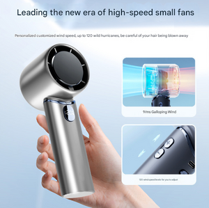 Mini Bladeless Handheld Fan | Grey | USB Rechargeable | Quiet Portable Desk Fan