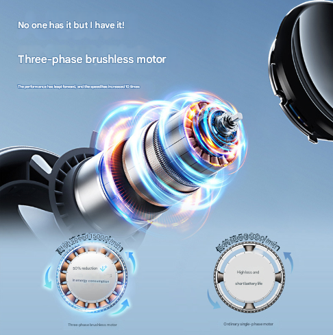 Mini Bladeless Handheld Fan | Blue | USB Rechargeable | Quiet Portable Desk Fan