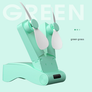 Dual-Head Folding Fan | Pink | USB Rechargeable | 3-Speed | 10.5x4.5x4cm