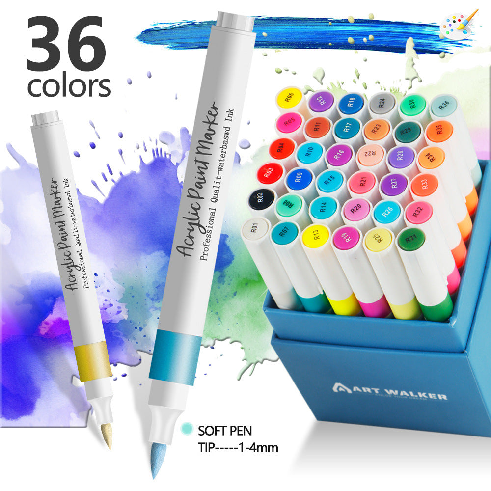 Kids Acrylic Marker Pens | 36 Colours | Washable | Creative Drawing & Doodling