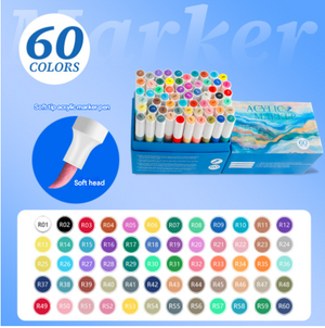 Kids Acrylic Marker Pens | 60 Colours | Washable | Creative Drawing & Doodling
