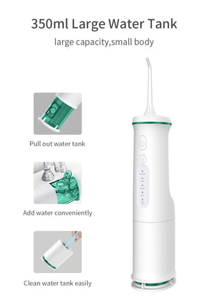 Home Oral Irrigator | Electric & Rechargeable | Teeth Cleaning Water Flosser | White