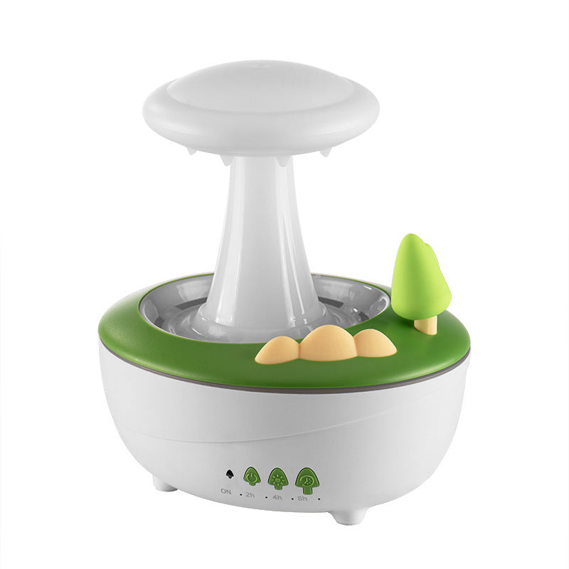 Raindrop Mushroom Aroma Diffuser | 280ml | White Woodgrain | Ultrasonic Humidifier with Lights