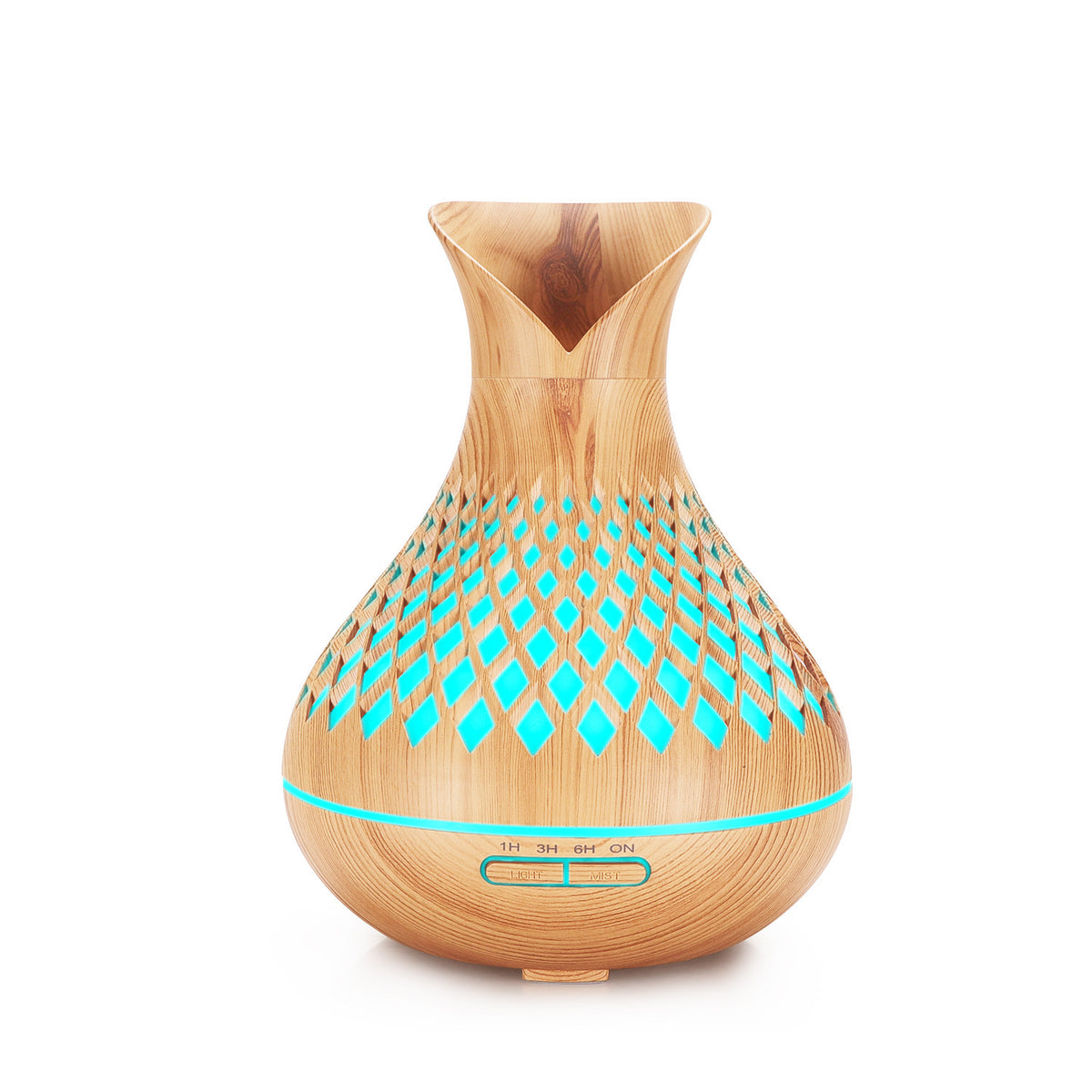 Aroma Diffuser | 500ml | Light Wood Grain | Lattice Design | Humidifier