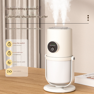 Desktop Dual-Spray Humidifier | White + Base | Air Purifier | Portable for Office & Bedroom