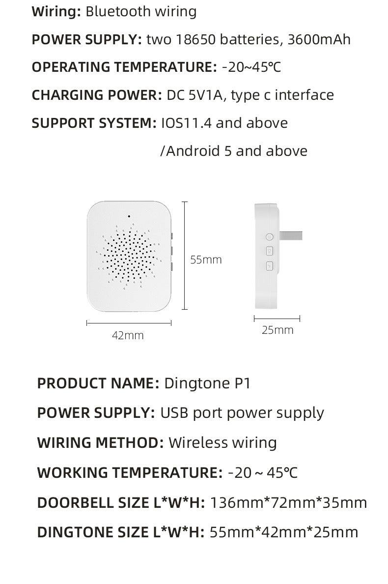 U9 Video Doorbell | HD Wireless | Long-Lasting Battery