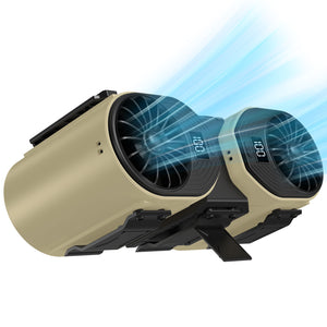 Turbo Waist Fan | Portable | Dual Air Outlets | Digital Display | Brown-Black
