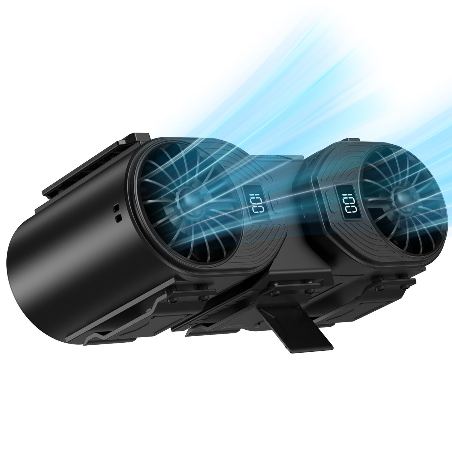 Turbo Waist Fan | Portable | Dual Air Outlets | Digital Display | Black
