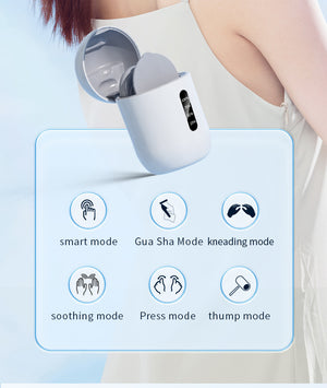 Cervical Spine EMS Massager Sticker | White | Smart | 6 Modes | 16 Strengths | Remote & Charging Case