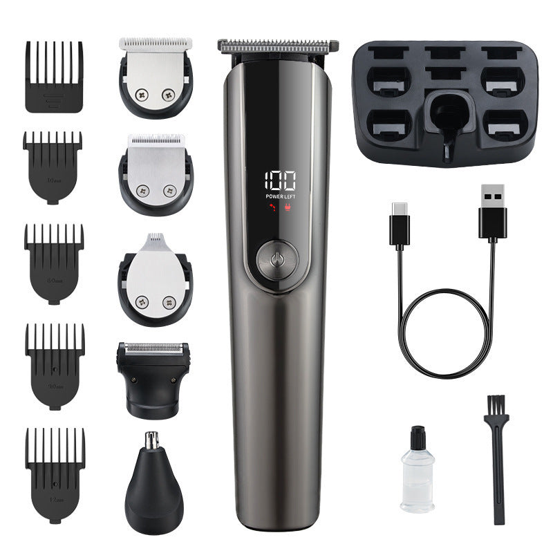 Men’s Grooming Kit | 5-in-1 | Cordless Clipper + Trimmer | Electroplating Gun Finish