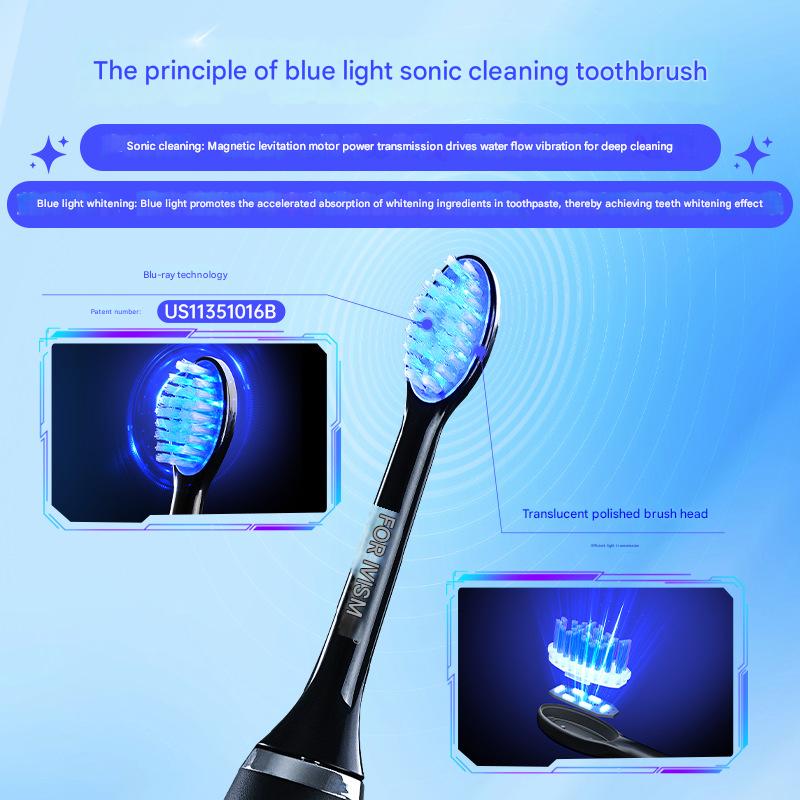 Sonic Electric Toothbrush | LED Light | 2-in-1 Cleaning & Whitening | 4 Modes | White