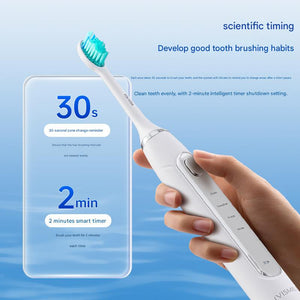 Sonic Electric Toothbrush | LED Light | 2-in-1 Cleaning & Whitening | 4 Modes | White