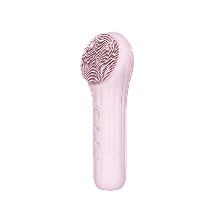 Silicone Facial Cleansing Brush | Pink | 6-Speed Vibration | Antibacterial | Warming Function