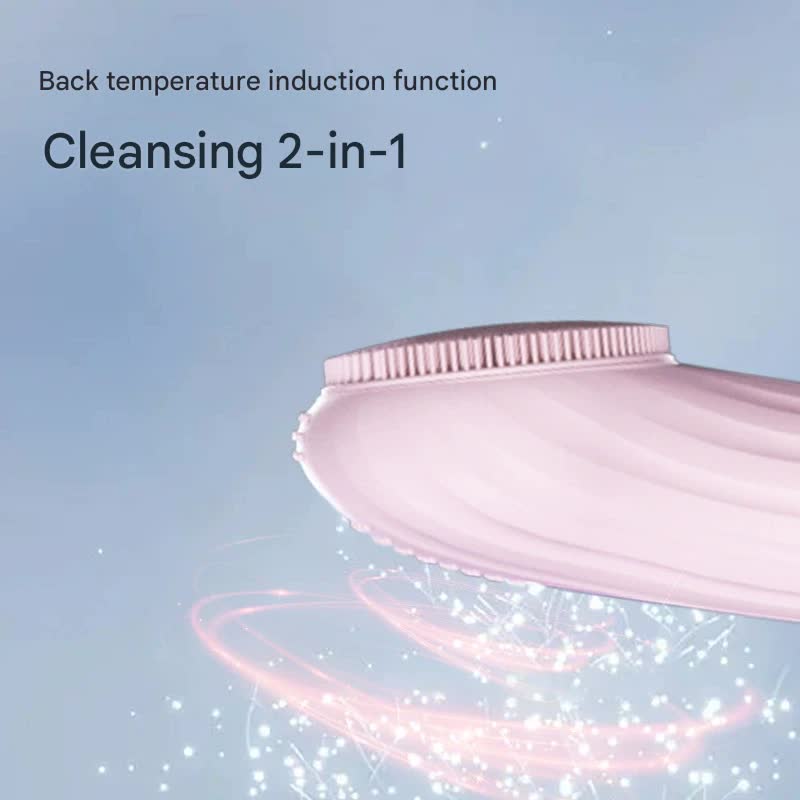 Silicone Facial Cleansing Brush | Pink | 6-Speed Vibration | Antibacterial | Warming Function