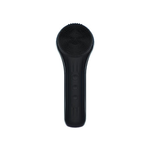 Silicone Facial Cleansing Brush | Black | 6-Speed Vibration | Warming Function | Antibacterial