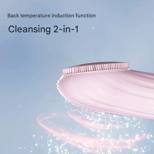 Silicone Facial Cleansing Brush | Black | 6-Speed Vibration | Warming Function | Antibacterial