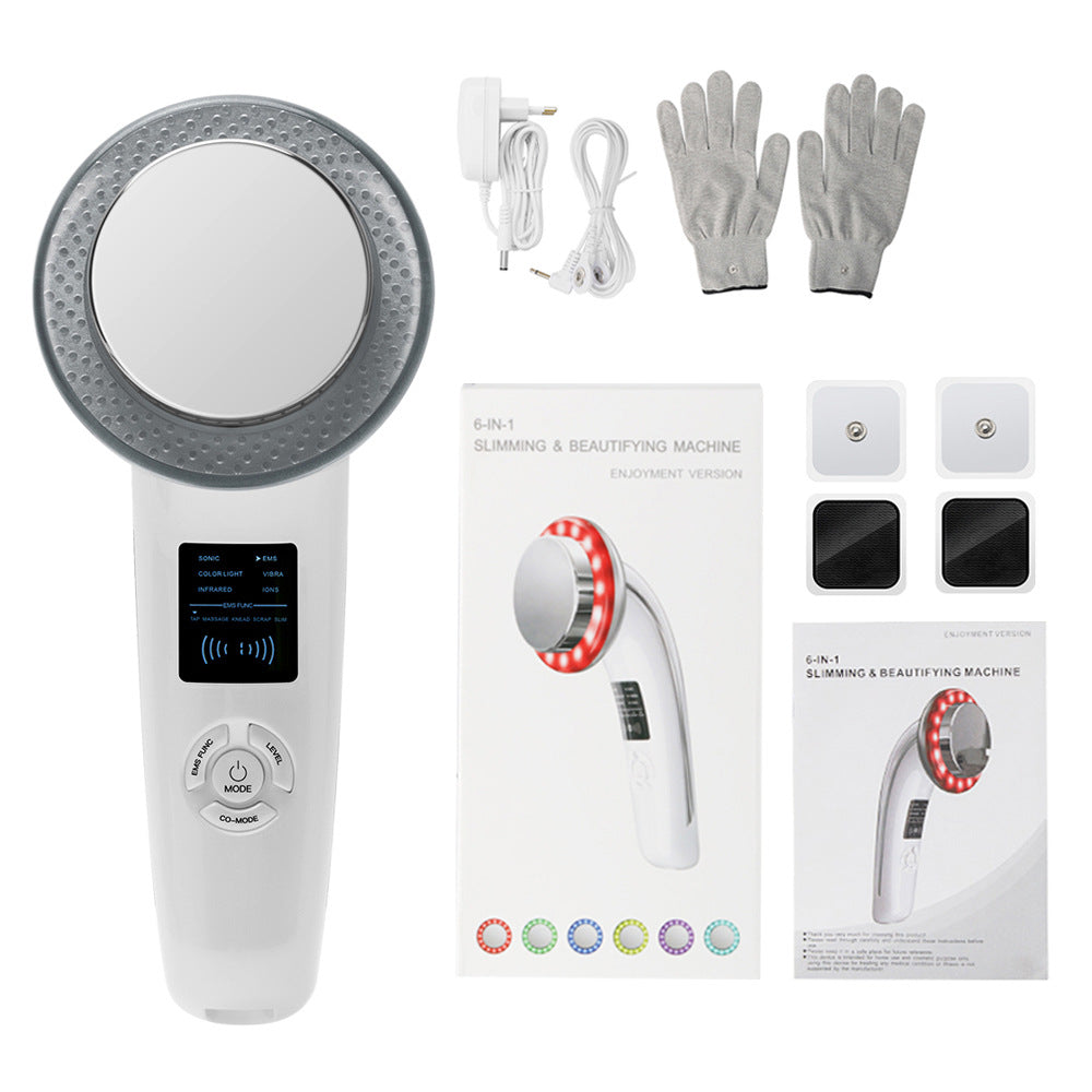 Ultrasonic Slimming & RF Device | White | 6-in-1 | Body Sculpting & Skin Rejuvenation