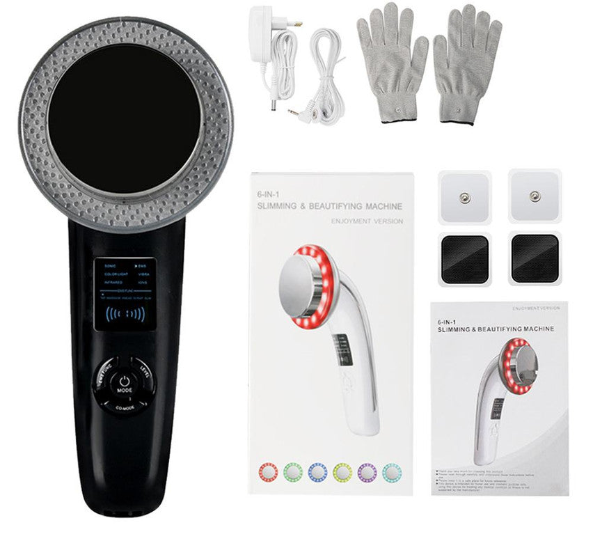 Ultrasonic RF Slimming & Beauty Device | 6-in-1 | Body Sculpting & Skin Rejuvenation | Black