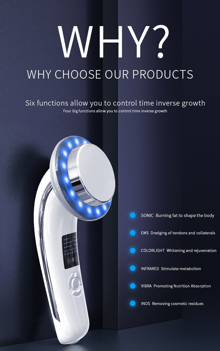 Ultrasonic RF Slimming & Beauty Device | 6-in-1 | Body Sculpting & Skin Rejuvenation | Black