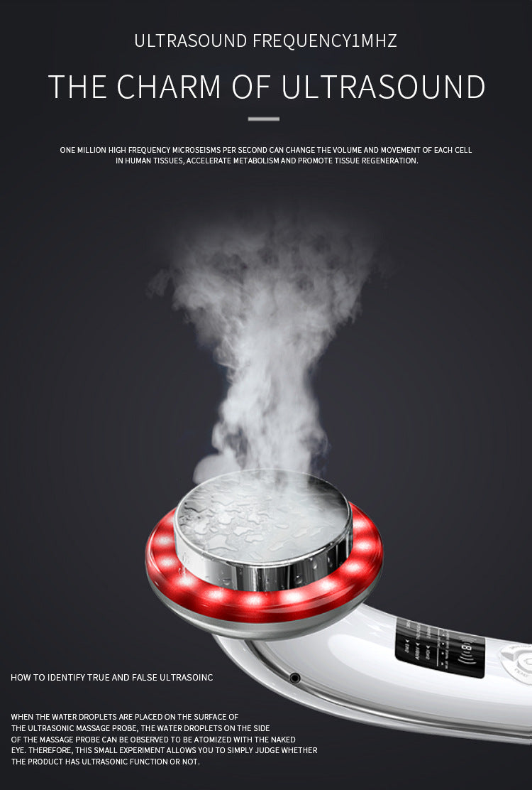 Ultrasonic RF Slimming & Beauty Device | 6-in-1 | Body Sculpting & Skin Rejuvenation | Black