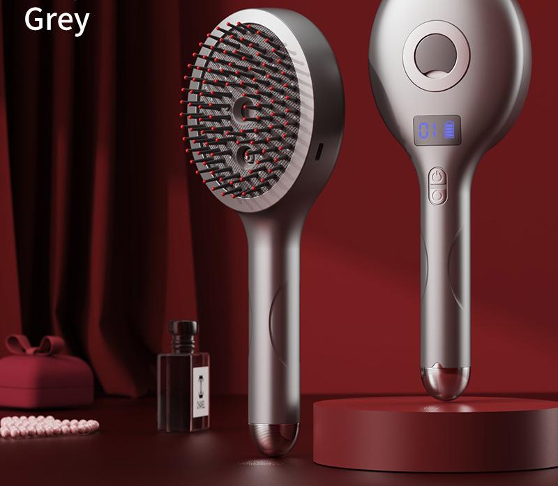 Scalp Care Massage Comb | Grey | 4-in-1 SPA | Red Light | Nano Steam | USB-C Rechargeable