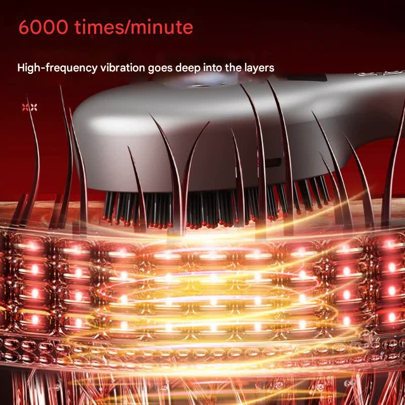 Scalp Care Massage Comb | Grey | 4-in-1 SPA | Red Light | Nano Steam | USB-C Rechargeable