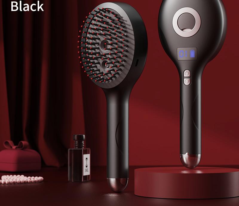 Scalp Care Massage Comb | Black | 4-in-1 SPA | Red Light | Nano Steam | USB-C Rechargeable