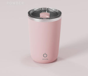 Mini Self-Stirring Mug | Portable Stainless Steel | USB-C Rechargeable | 4-Hour Use | Pink