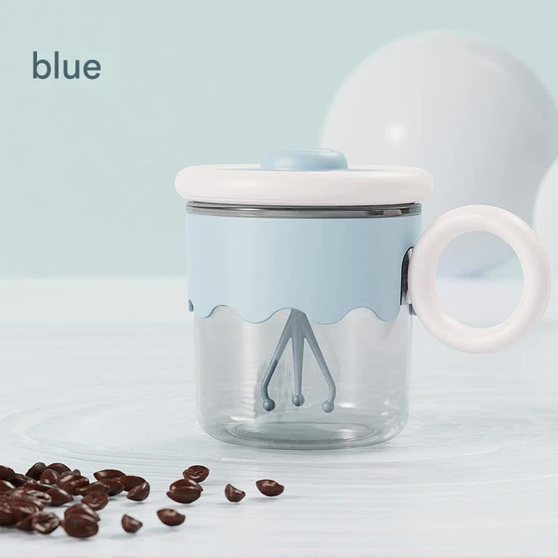 Self-Stirring Coffee Mug 400ml | Automatic USB-C Rechargeable | 5000RPM Trident Stirring Rod | Blue