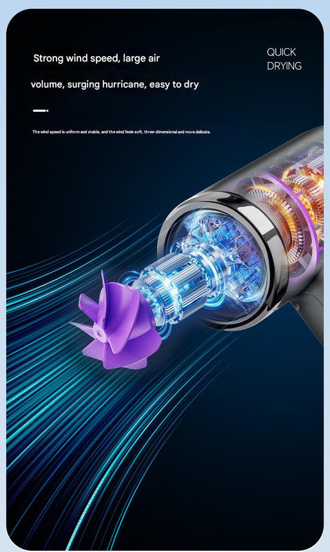 Cordless Hair Dryer | High-Speed 120,000 RPM | Hot & Cold Air | 15600mAh Battery | Grey