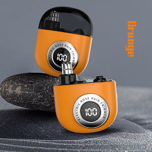 Mini Nose Hair Trimmer | USB-C Rechargeable | LED Display | Washable Head | Pain-Free Grooming | Orange