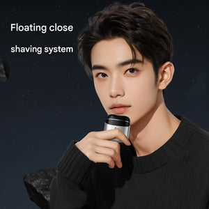 Mini Electric Shaver | Dual Floating Heads | USB-C Fast Charge | Waterproof & Magnetic | Silver