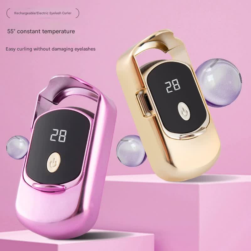 Electric Heated Eyelash Curler | 55°C Constant Temp | LED Display | Rechargeable | Gentle Curl | Purple