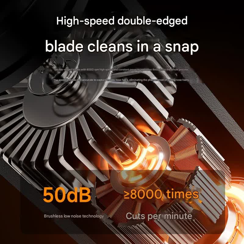 Nose & Ear Hair Trimmer | USB-C Rechargeable | LED Display | Washable 360° Head | Low Noise | Silver