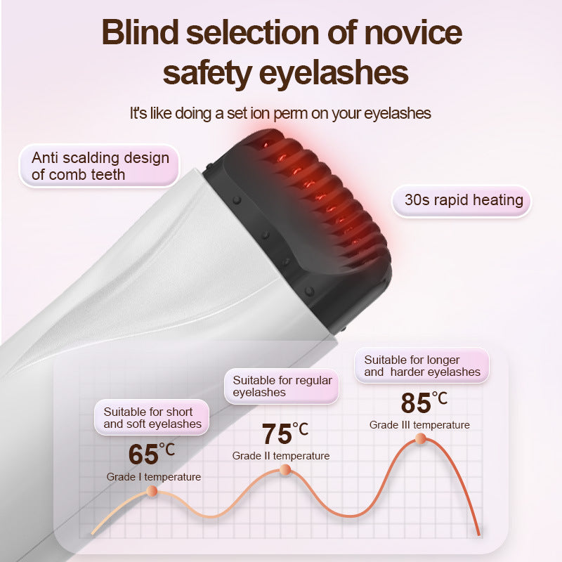 Heated Eyelash Curler | 3 Temp Settings | Rapid 30s Heat-Up | Anti-Scald Design | Pink