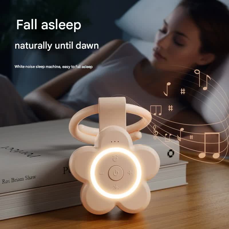 White Noise Sleep Aid & Night Light | Portable | Soothing Sounds | Pink