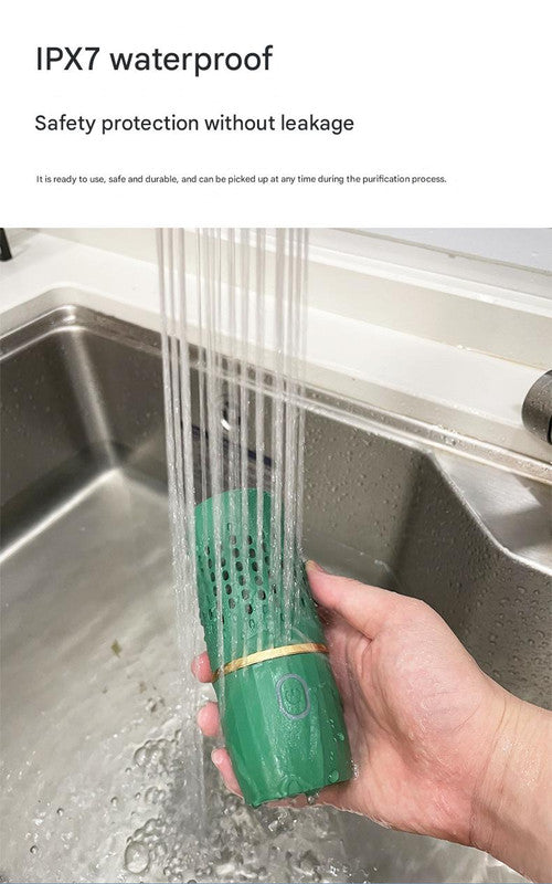 Wireless Fruit & Veggie Purifier | Electrolytic Cleaning | Removes Residue | IPX7 Waterproof | White