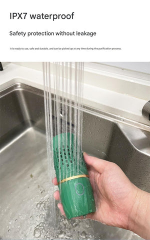 Wireless Fruit & Veggie Purifier | Electrolytic Cleaning | Removes Residue | IPX7 Waterproof | Green