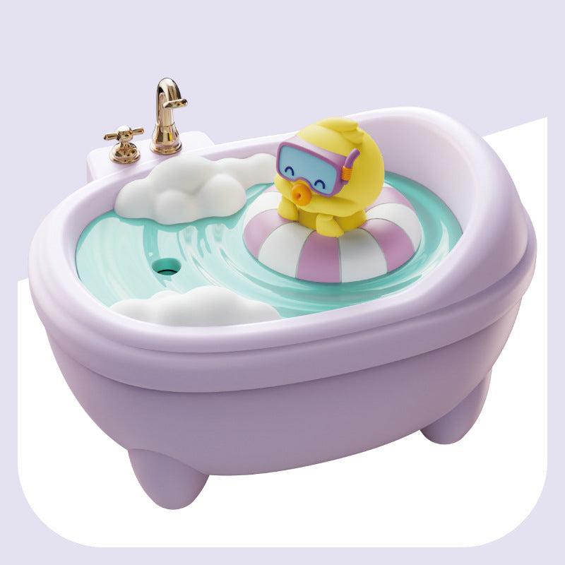 Bathtub Humidifier | Adorable USB-C Cool Mist Maker with Colour Night Light | Purple Duck
