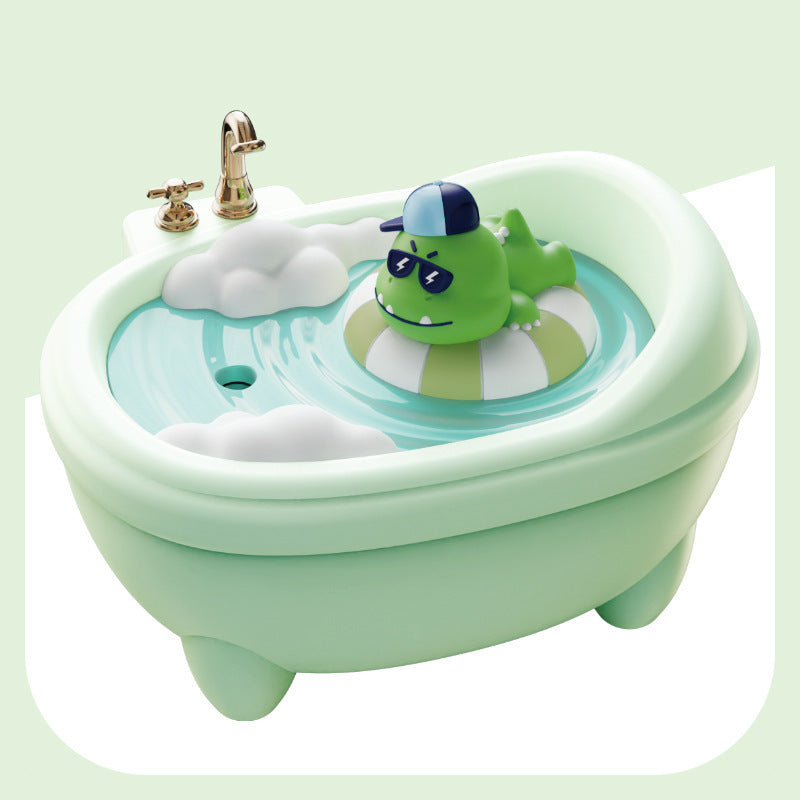 Bathtub Humidifier | Adorable USB-C Cool Mist Maker with Colour Night Light | Green Dragon